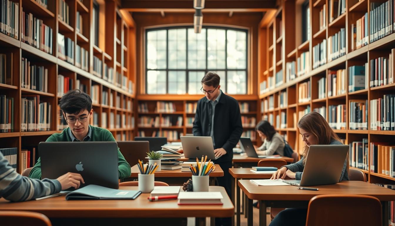 Student preparing for exams with study materials